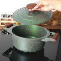 Garnek granitowy nieprzywierający na indukcję gaz z pokrywką OMEGA 24 cm 4.4L NAVA 10-255-031