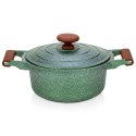 Garnek granitowy nieprzywierający na indukcję gaz z pokrywką OMEGA 24 cm 4.4L NAVA 10-255-031