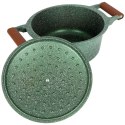 Garnek granitowy nieprzywierający na indukcję gaz z pokrywką OMEGA 24 cm 4.4L NAVA 10-255-031