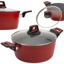 Garnek granitowy ze szklaną pokrywką indukcja TAURUS 28 cm 6.2L NAVA 10-144-072