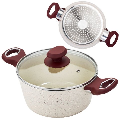 Garnek granitowy ze szklaną pokrywką indukcja TERRESTRIAL 20 cm 2.4L NAVA 10-044-006