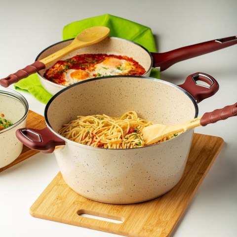 Garnek granitowy ze szklaną pokrywką indukcja TERRESTRIAL 20 cm 2.4L NAVA 10-044-006