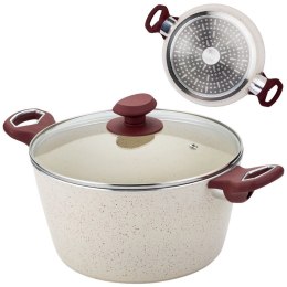Garnek granitowy ze szklaną pokrywką indukcja TERRESTRIAL 24 cm 4.8L NAVA 10-044-007