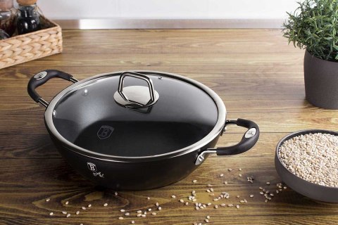 GARNEK TYTANOWY NISKI 28cm 3.8L BERLINGER HAUS BLACK PROFESSIONAL LINE BH-6125