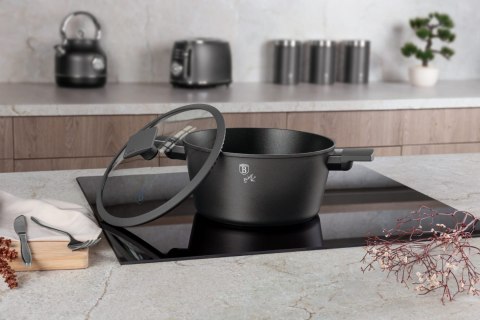 GARNEK TYTANOWY Z POKRYWKĄ 24CM 4.1L BERLINGER HAUS ANTRACIT BH-8131