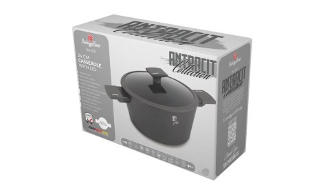 GARNEK TYTANOWY Z POKRYWKĄ 24CM 4.1L BERLINGER HAUS ANTRACIT BH-8131