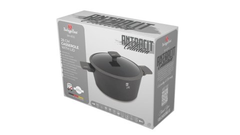 GARNEK TYTANOWY Z POKRYWKĄ 28CM 6.1L BERLINGER HAUS ANTRACIT BH-8132