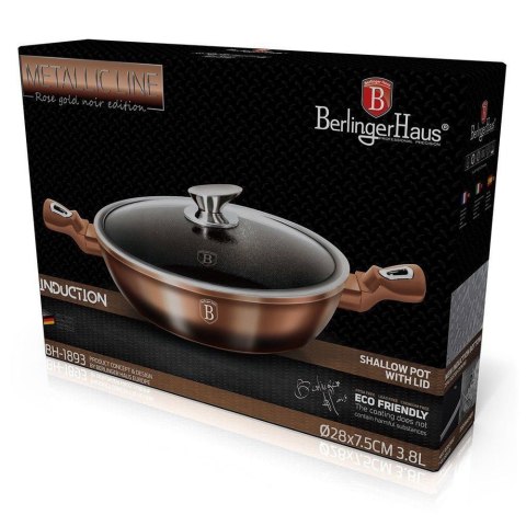 GARNEK Z POWŁOKĄ GRANITOWĄ 3.8L 28cm BERLINGER HAUS ROSE GOLD NOIR BH-1893