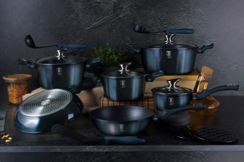 GARNEK Z POWŁOKĄ GRANITOWĄ 8L 30CM BERLINGER HAUS AQUAMARINE BH-7148