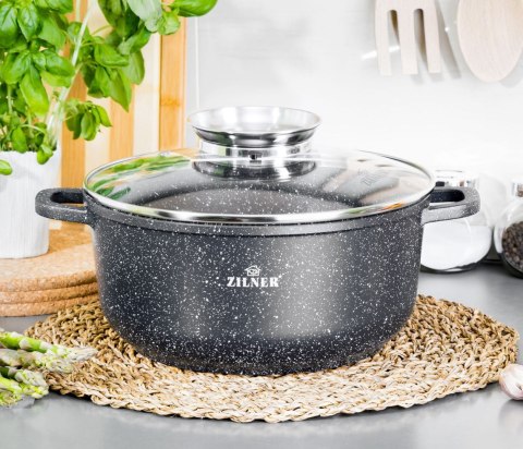 GARNEK z POWŁOKĄ MARMUROWĄ 5.5L 26cm ZILNER ZL-9006
