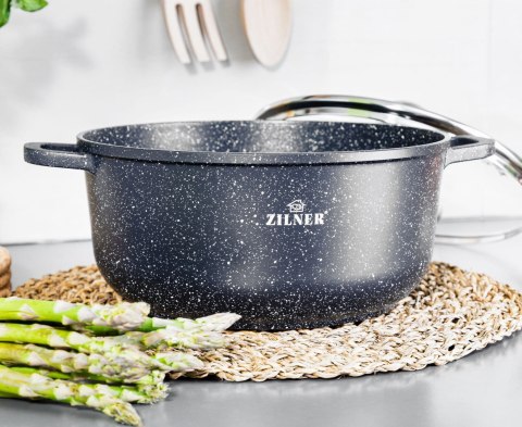 GARNEK z POWŁOKĄ MARMUROWĄ 5.5L 26cm ZILNER ZL-9006