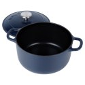 Garnek z pokrywką żeliwny emaliowany ciężki indukcja LITINA 22 cm 3.3L ORION 113347