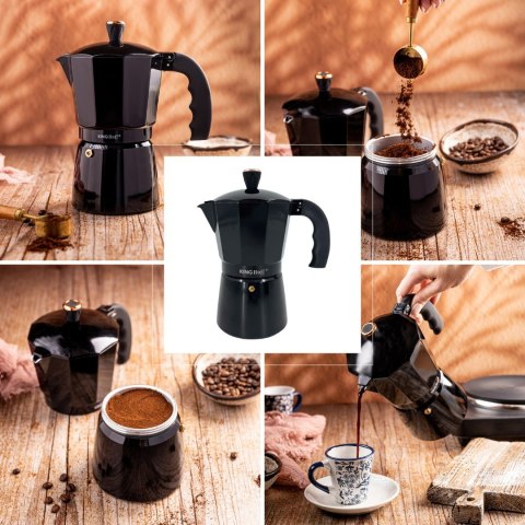 KAWIARKA ESPRESSO KAFETERKA CIŚNIENIOWA KINGHOFF 300ML / 6 FILIŻANEK KH-1883