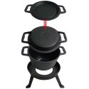 KOCIOŁEK ŻELIWNY MYŚLIWSKI 10L Z PATELNIĄ GRILL 2 W 1 KINGHOFF KH-1734