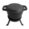 KOCIOŁEK ŻELIWNY MYŚLIWSKI 10L Z PATELNIĄ GRILL 2 W 1 KINGHOFF KH-1734