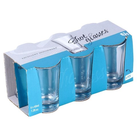 Kieliszki do wódki szklane 40ml zestaw komplet kieliszków 6-ele EXCELLENT HOUSEWARE 139429