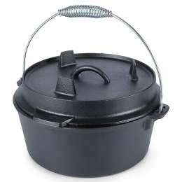 Kociołek żeliwny z pokrywką myśliwski garnek na ognisko 20cm 1.6L VAGGAN 489237