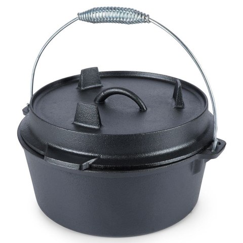 Kociołek żeliwny z pokrywką myśliwski garnek na ognisko 20cm 1.6L VAGGAN 489237