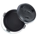 Kociołek żeliwny z pokrywką myśliwski garnek na ognisko 20cm 1.6L VAGGAN 489237