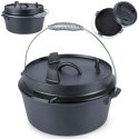 Kociołek żeliwny z pokrywką myśliwski garnek na ognisko 20cm 1.6L VAGGAN 489237