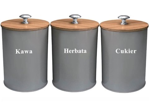 KOMPLET 3 POJEMNIKÓW KAWA HERBATA CUKIER KRISBERG KS-2649 / 2732