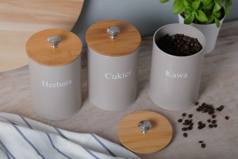 KOMPLET 3 POJEMNIKÓW KAWA HERBATA CUKIER KRISBERG KS-2649 / 2732