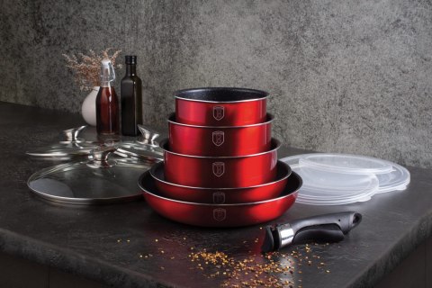 KOMPLET GARNKÓW 12-ele CLICK & COOK BERLINGER HAUS METALLIC LINE BURGUNDY BH-1674