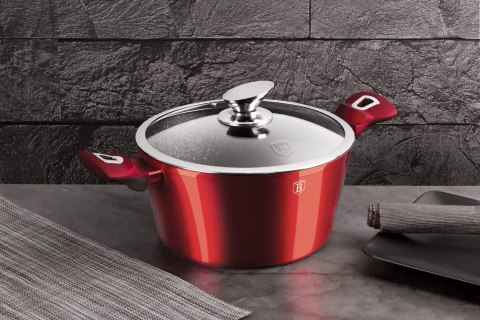 KOMPLET GARNKÓW 3-ele 24cm BERLINGER HAUS METALLIC BURGUNDY LINE BH-6779