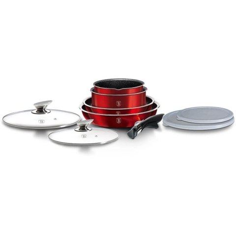 KOMPLET GARNKÓW 9-EL. CLICK & COOK BERLINGER HAUS METALLIC LINE BURGUNDY BH-6145