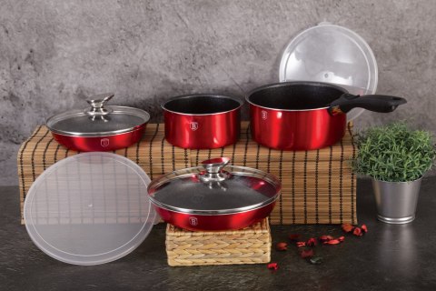 KOMPLET GARNKÓW 9-EL. CLICK & COOK BERLINGER HAUS METALLIC LINE BURGUNDY BH-6145