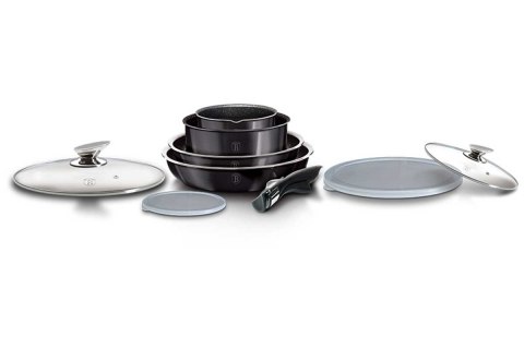 KOMPLET GARNKÓW 9 EL. CLICK & COOK BERLINGER HAUS METALLIC LINE CARBON PRO BH-6918