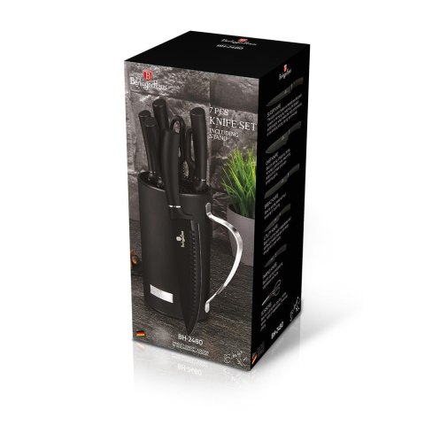 KOMPLET NOŻY W STOJAKU 7 EL. BERLINGER HAUS BLACK SILVER BH-2480