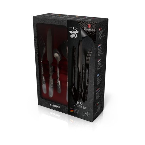 KOMPLET SZTUĆCÓW 24 EL. BŁYSZCZĄCE BERLINGER HAUS SHINY BLACK BH-2618NA