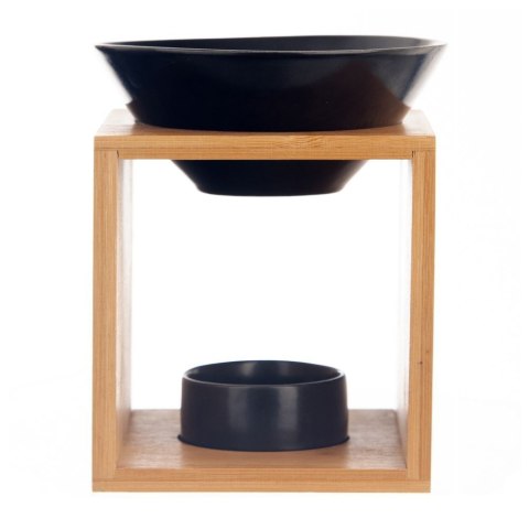 Kominek zapachowy bambusowy porcelanowy czarny BLACK 12x11x14cm ORION 822254