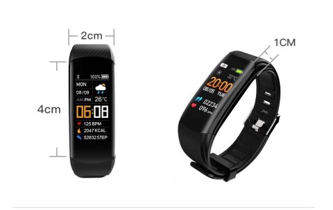 Smartwatch GIEWONT Czarno Jasnofioletowy 2 Paski GW200-8