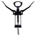 Korkociąg do wina otwieracz do butelek wina metalowy czarny 16cm VILDE 259686