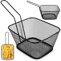 Koszyk na frytki do serwowania frytek metalowy czarny 14x12x7cm HIT 139276