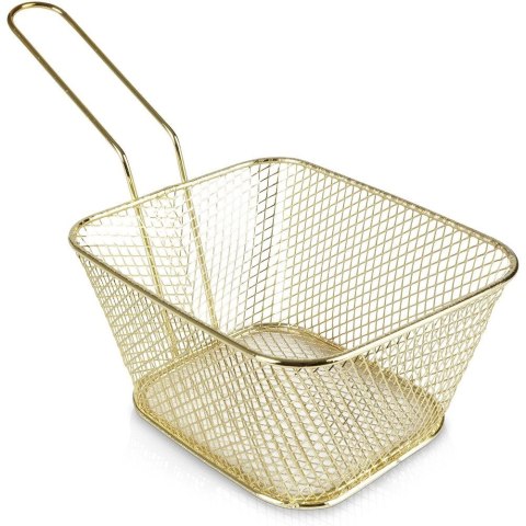 Koszyk na frytki do serwowania frytek metalowy złoty 14x12x7cm HIT 139275