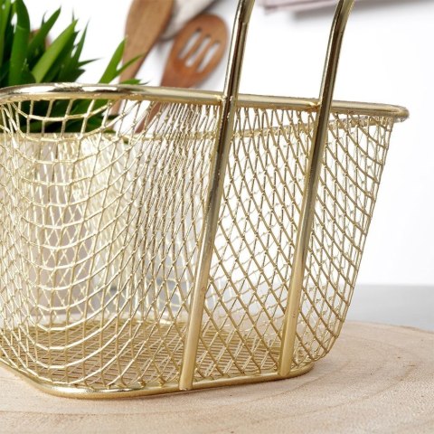 Koszyk na frytki do serwowania frytek metalowy złoty 24x10.5x13cm EXCELLENT HOUSEWARE 139305