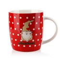 KUBEK PORCELANOWY 350ml CZERWONY TEODOR MONDEX HTP8747