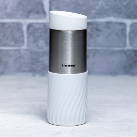 KUBEK TERMICZNY 400ML STAL NIERDZEWNA 18/8 KLAUSBERG BIAŁY KB-7635