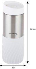 KUBEK TERMICZNY 400ML STAL NIERDZEWNA 18/8 KLAUSBERG BIAŁY KB-7635