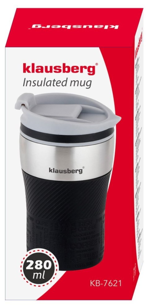 KUBEK TERMICZNY MAŁY 280ML KLAUSBERG CZARNY KB-7621