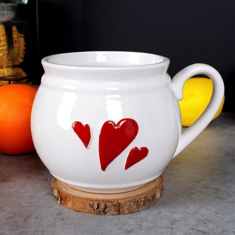 Kubek ceramiczny do kawy herbaty SERCE duży 800 ml ORION 129433