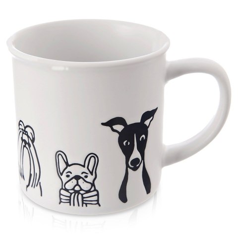 Kubek ceramiczny do kawy herbaty biały psy duży 500 ml ORION 129631