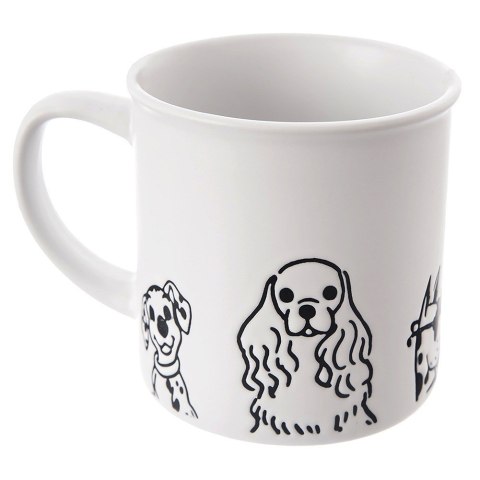 Kubek ceramiczny do kawy herbaty biały psy duży 500 ml ORION 129631