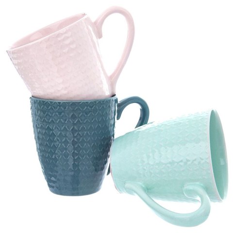 Kubek ceramiczny do kawy herbaty niebieski RELIEF duży 390 ml ORION 128835