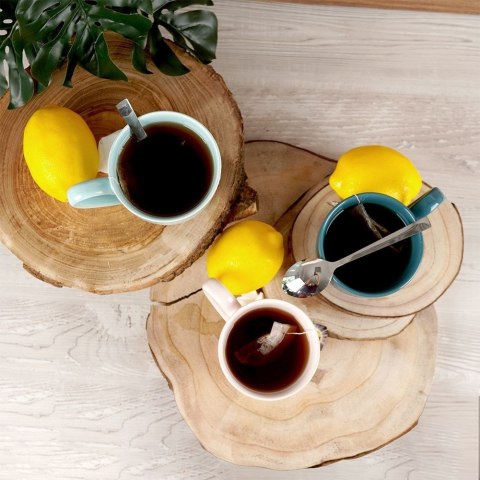 Kubek ceramiczny do kawy herbaty niebieski RELIEF duży 390 ml ORION 128835