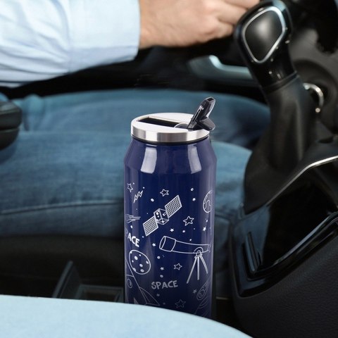 Kubek termiczny PUSZKA ze słomką ustnikiem do samochodu KOSMOS 500 ml ORION 124825