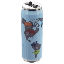 Kubek termiczny PUSZKA ze słomką ustnikiem do szkoły świat 500 ml ORION 128515